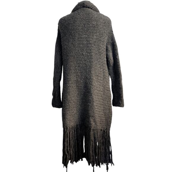 Raquel Allegra Alpaca Open Cardigan Boho Handmade Fringe size 0 - Picture 14 of 15